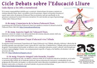 Cicle Debats sobre l’Educació Lliure a AureaSocial (Bcn)