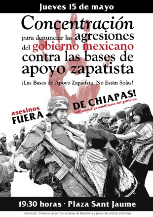 15M. Solidaridad con las bases de apoyo zapatistas