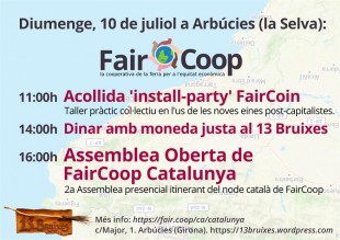 10 de juliol. Arbúcies acull l’assemblea de FairCoop Catalunya