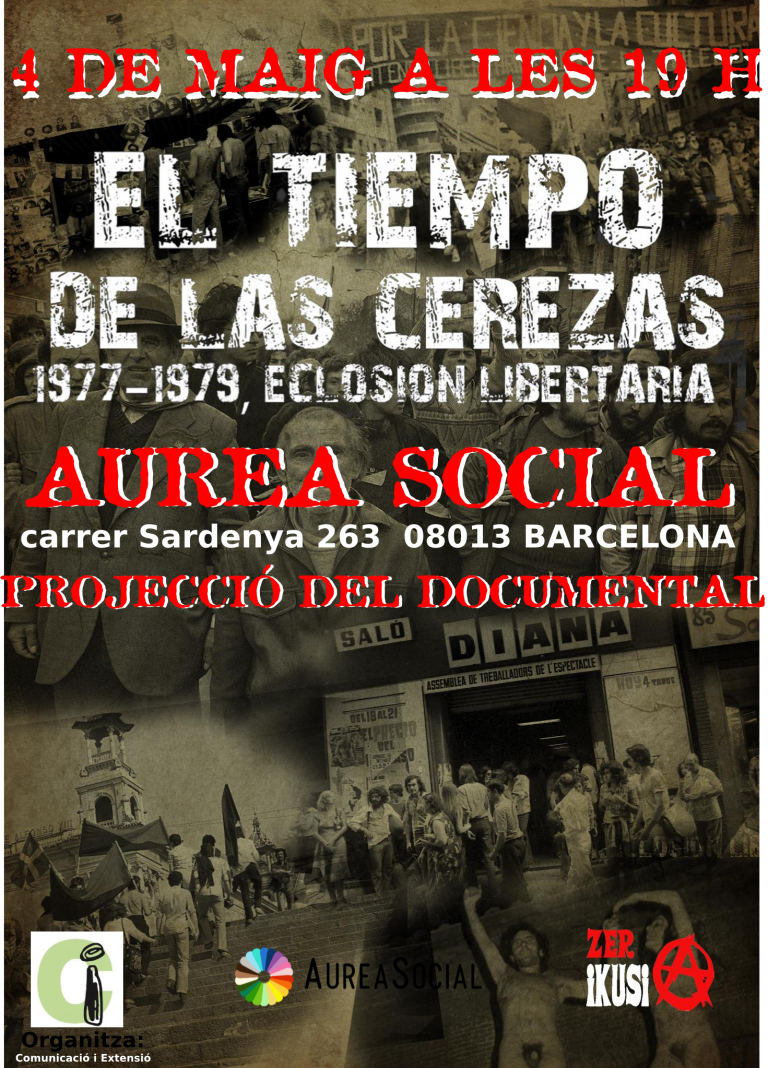 4 de maig. Projecció d'«El tiempo de las cerezas» a AureaSocial 4 de maig. Projecció d'«El tiempo de las cerezas» a AureaSocial